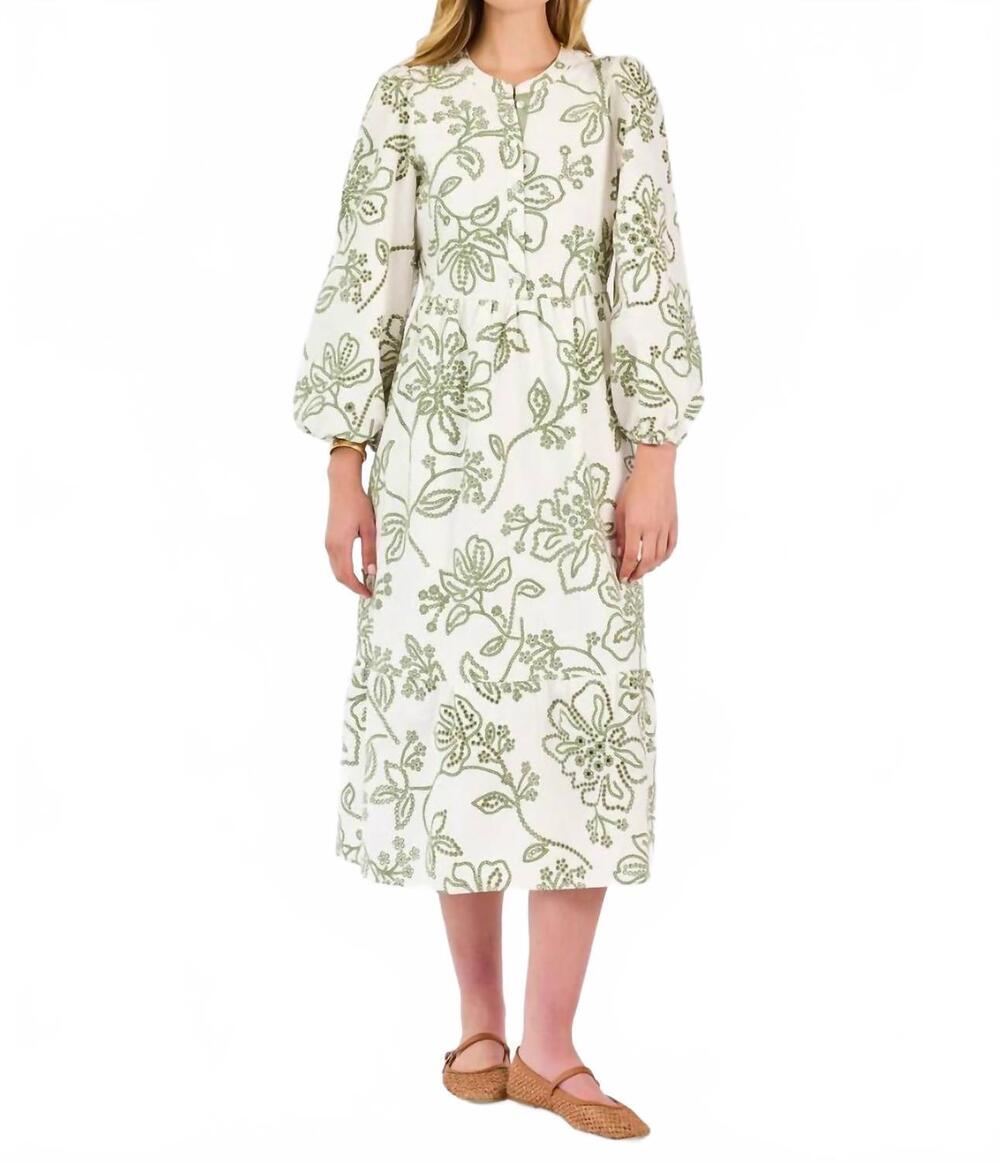 NEW MARY SQUARE riley midi dress in lacecap white
